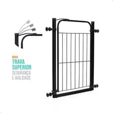 Portão Pet Grade de Segurança Kids (PRETO) (69cm a 154cm)