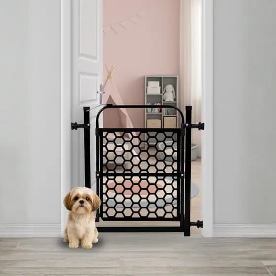 Portão Compacto Para Ambiente Doméstico 78cm Á 83cm Pets Preto