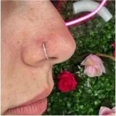 Piercing de Nariz cravejado argola argolinha prata Folheada a prata 925