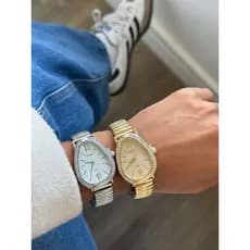 Relogio Gota Relógio de Pulso Feminino Pulseira Elástica Analógico Prata Rosas de ouro