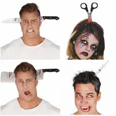 Arco/ Tiara Para o Halloween- Faca/ tesoura/ seringa/ machado - Halloween/ carnaval