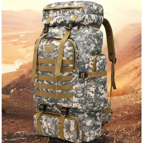 Mochila Camping Militar Grande Trilha Viagem Reforçada 80 Litros