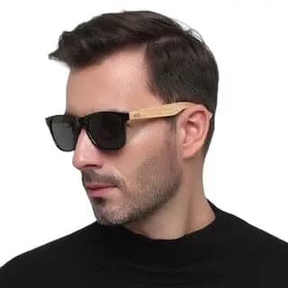 Óculos De Sol Masculino Feminino Justin Bambu  Personalizado