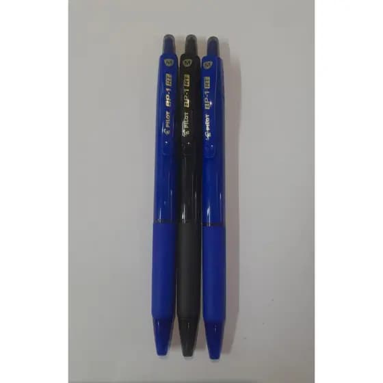Kit com 3 canetas Pilot Bp-1 Esferográfica 1.0mm - azul e preto