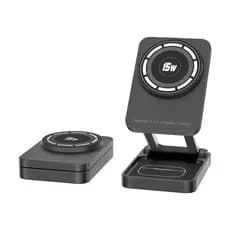 Carregador 3 em 1 Wireless Indução Qi2 Para Celular Fones de Ouvido e Smartwatch C42
