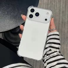 Capa Capinha Para iPhone 17 iPhone Silicone Transparente Com Borda Anti Queda