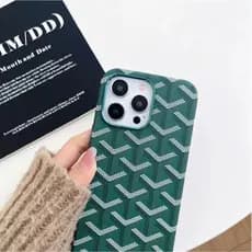 Capa Capinha para iPhone 14 Plus Verde Texturizada Geometria de Luxo
