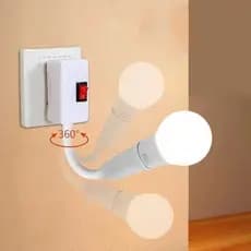1/2/3 Soquete Extensor E27 com Interruptor 360° – Suporte de Lâmpada Flexível 110-220V para LED/Incandescente