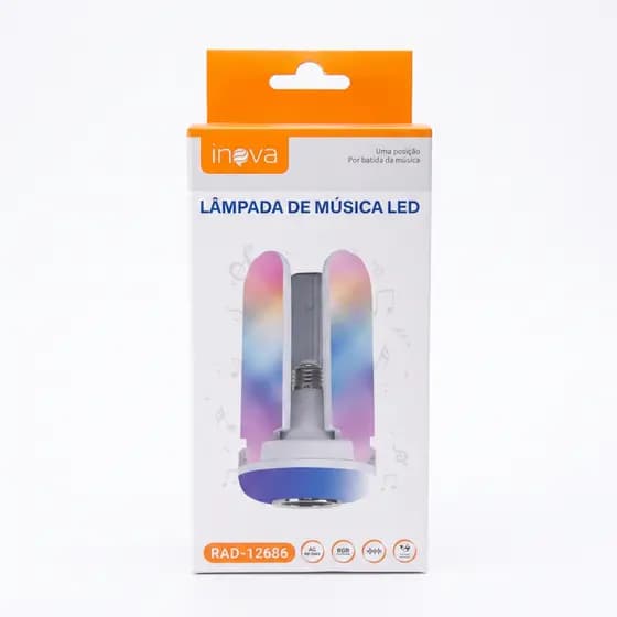 Lâmpada Led Musical Bluetooth Caixa Som RGB Pétalas Dobrável