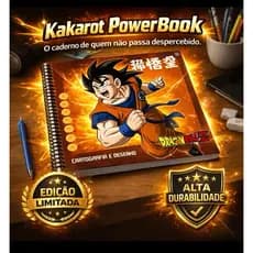 Caderno Dragon Ball Z Kakarot PowerBook Cartografia 60 Folhas Espiral Desenho Escolar Anime Goku