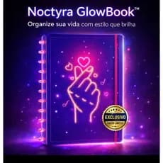 Caderno Inteligente de Disco Reposicionável Grande A5 Noctyra GlowBook™ Capa Dura Glow no Escuro com Divisórias e Sticke