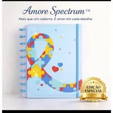 Caderno Inteligente Amore Spectrum™ Autismo A5 Disco Reposicionável Capa Dura Planner Organizador Personalizável
