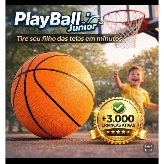 Bola de Basquete Infantil PlayBall Junior™ – Brinquedo Educativo Antiestresse, Coordenação Motora e Diversão Ativa