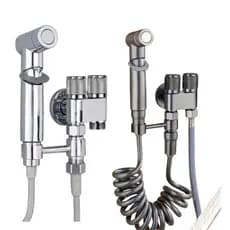 Ducha Higiênica Para Banheiro Lavatório Registro Duplo Chumbo/Cromada Inox ABS KIT DUCHA + REGISTRO DUPLO