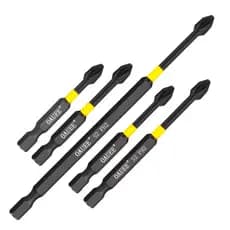 Kit 5 Bits Philips Magnéticas De Impacto Em Aço Reforçado PH2 50 a 150mm Para Parafusadeira