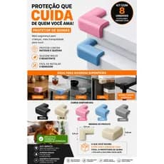 Kit 2x Protetor de Quinas em Espuma – 8 Unidades | Segurança para Crianças e Bebês | Anti Impacto