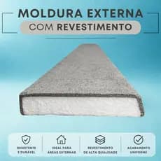 Moldura Externa Isopor (EPS) com Revestimento Cimentício 10x2 Cm (KIT 10 metros/unidades)