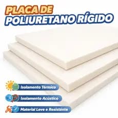 Placa Poliuretano PUR Densidade 32–36kg/m³ 100x50cm | Isolamento Térmico e Acústico | 5 a 10 cm (Unitário)