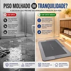 Kit 2 Tapetes Mágicos Super Absorventes Antiderrapantes para Banheiro Secagem Rápida