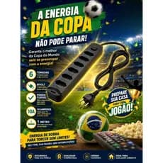 Filtro de Linha 6 Tomadas 10A Bivolt 127V/220V com Fusível de Proteção