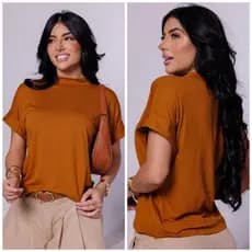 Blusinha com Gola Maga Dobrada em Viscolaycra (003) Tamanho único