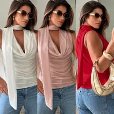 Blusa Regata Feminina Alça Larga Grossa Regata Lisa Básica Elegante