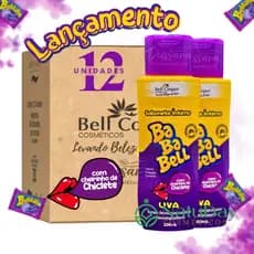 Kit 12 Sabonete Líquido Íntimo Bababell Uva Cheirinho de Chiclete - 200ml