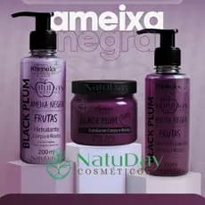 Kit Ameixa Negra (Sabonete Líquido + Esfoliante + Hidratante Corporal) Linha Ameixa Negra
