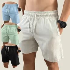Short Linho Masculino Básico Bermuda Mauricinho Alta Qualidade Dois Bolsos Cordao Ajustavel