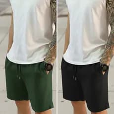 Kit 2 Short Linho Masculino com Bolso Discreto Fresquinho Qualidade Premium