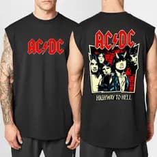 Camiseta Regata Machao Oversized Integrantes AcDc Banda de Rock Masculina