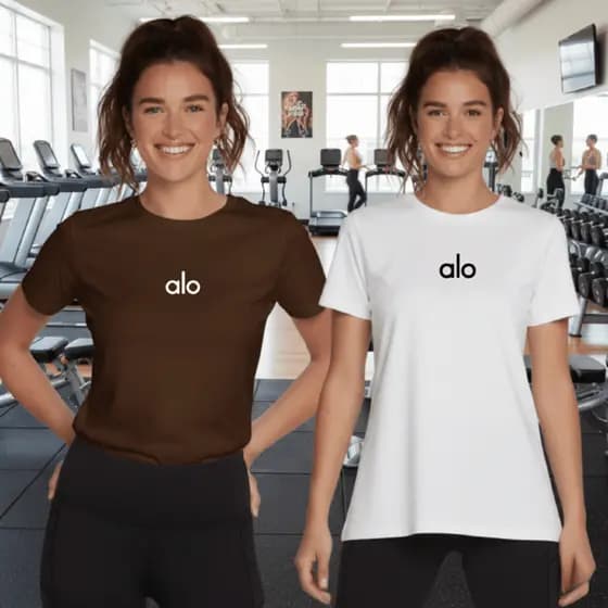 Kit 2 T-shirt Feminina Camisetas Estampadas Caimento Perfeito para Academia Gym Treino Corrida