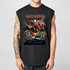 Camiseta Regata Machao Oversized Masculino Iron Maiden 100% Algodao de Qualidade