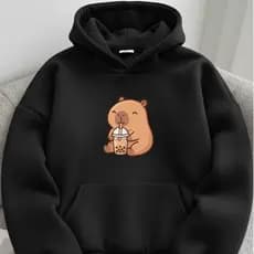 Moletom Canguru Blusão Abrigo Quentinho Estampado Capivara Fofa Milk Tumblr Outono Inverno