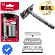 APARELHO De Barbear Classico Barbeador De Metal Com Lamina De Inox Original