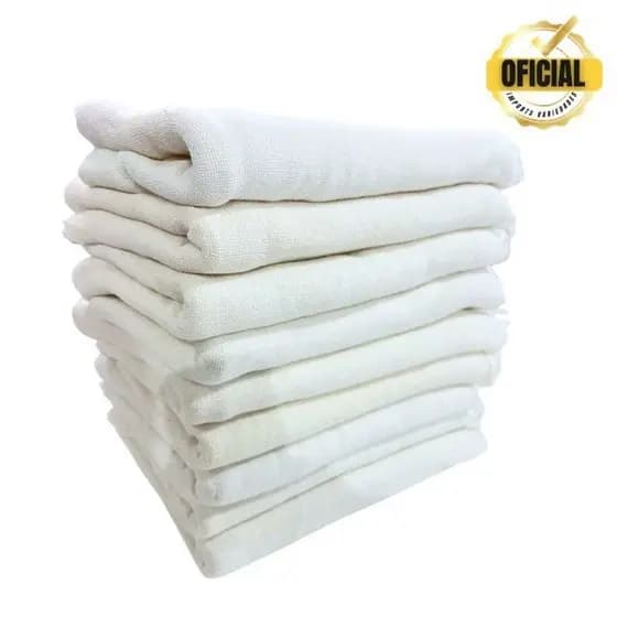 10 Panos de Chão Branco Tamanho 40 x 70 Saco Alvejado Limpeza Pesada