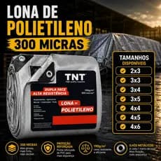 Lona EXTRA FORTE 300 Micras 3x2 3x3 3x4 3x5 4x4 4x5 4x6 Ilhós Reforçado Dupla Face TNT