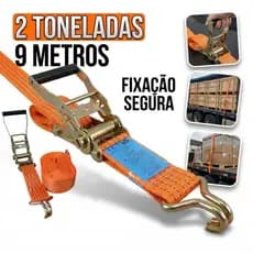 Cinta Com Catraca 2000kg 9 Metros Para Amarração De Cargas