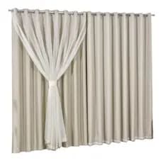 Cortina Blackout PVC Com Tecido voil Liso 3,00 × 2,70 Alta Qualidade