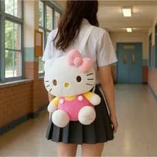 Mochila De Hello Kitty de Pelúcia /Macia e Fofa Super Comfortavel