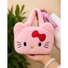 bolsinha transversal com alça da hello kitty em pelúcia
