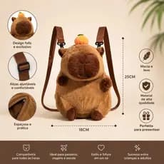 Mochila De Capivara com Formato de Pelúcia Fofa