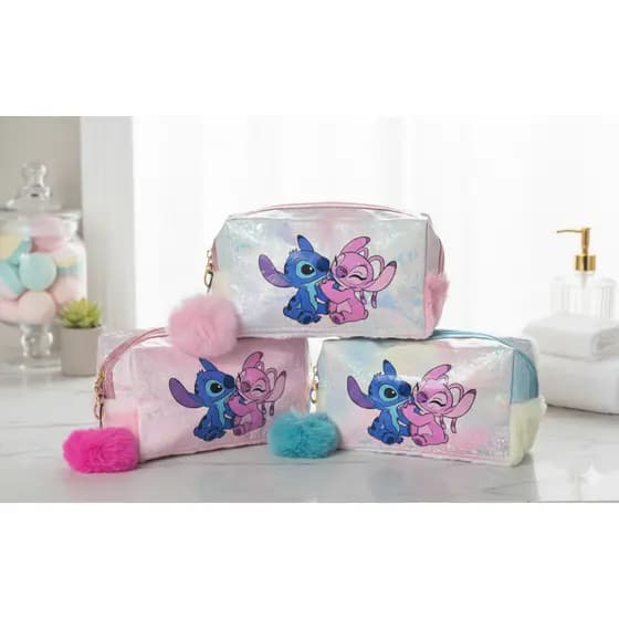 Estojo Stitchi Angel Pelinho menina volta às aulas #necessaire