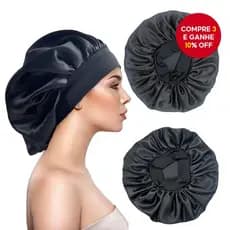 Grande Gorro De Cabelo De Seda Acetinada – Touca De Dormir Com Faixa Larga Para Cabelos Naturais E Cacheados