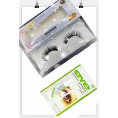 ✨Kit Cílios portiços + Cola transparente Eyelash Adhesive Cola Transparente Para Cílios Postiços 7G