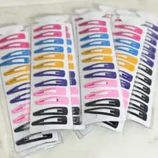 🌟 Kit 24 Presilha Cabelo Tic Tac Colorido 6,5cm/65mm Sortido