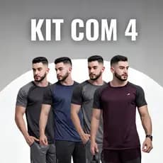 Kit 4 Camiseta Masculina Camisa Manga Curta | Camisa Dry Fit, ideal para Academia ou Treino