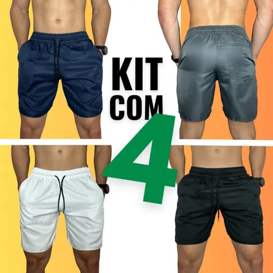 Kit 4 Short Tactel Bermuda Mauricinho Shorts Masculino Mauricinho Bermuda Masculina Tectel