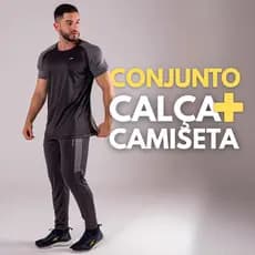 Conjunto Masculino Calça Esportiva + Camiseta Dry Fit Camisa para Esporte e Calça de Academia