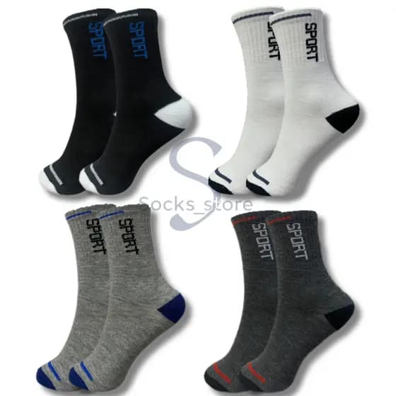 Kit 3 a 24 Pares Meia de Cano Alto com Algodão uniseex esporte
